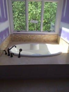 During new tub and plumbing fixtures